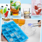 Ice Cube Tray, Silicone Square Ice Trays Easy Release Stackable Ice Cube Mold - Image 4