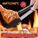 9 Pieces Silicone Tongs for Cooking 7, 12 inches Kitchen Tongs - Image 4
