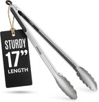 Kona Premium Stainless-Steel Locking Grill Tongs 18 inch, Heavy Duty Tongs by Kona