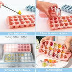 Heart Shape Ice Cube Tray 2PCS Mini Heart Ice Mold Silicone Heart Ice Cube Molds - Image 3