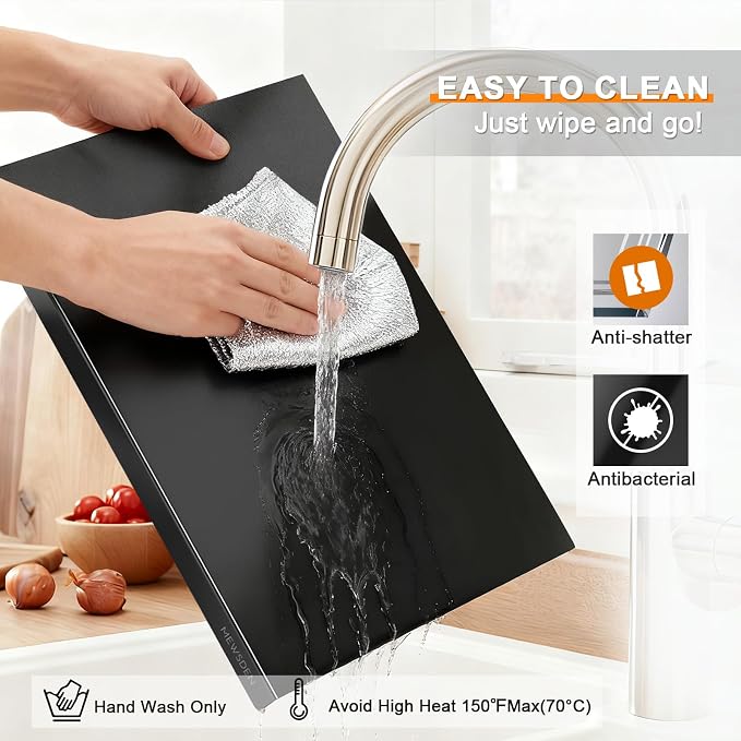 Black Cutting Boards for Kitchen, Large Acrylic Cutting Board - Image 3