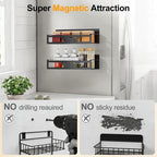 Magnetic Spice Rack for Refrigerator, 2 Pack Metal Magnetic Shelf Organizer for - Image 5