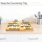 Bamboo Spice Drawer Organizer, Expandable 4 Tier Spice Rack - Image 5