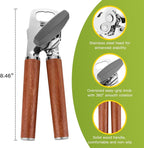 KULUNER Manual Can Opener with Solid Rosewood Handle, Large Easy-Turn Knob - Image 2
