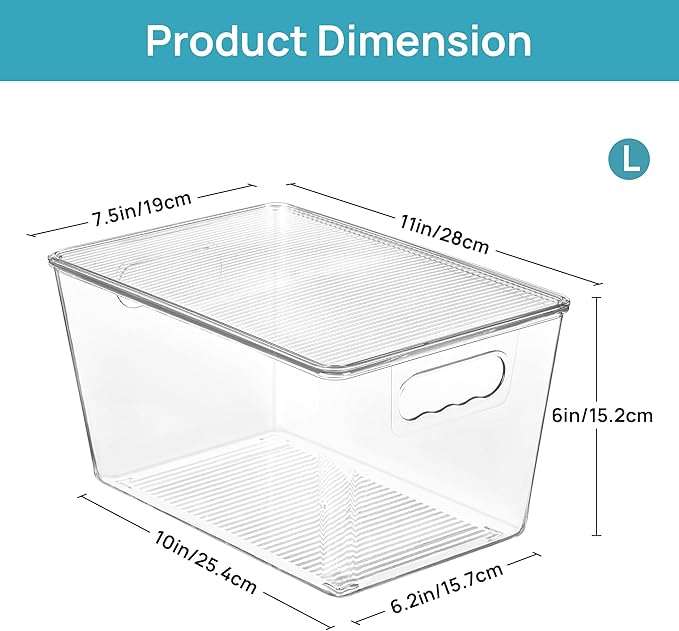 Vtopmart 12 Pack Clear Stackable Storage Bins - Image 2