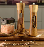 2 Pack Wooden Salt and Pepper Grinder Set — 8 Inch Refillable Salt and Pepper - Image 3