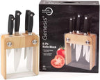 Mercer Culinary M20050 Genesis 6-Piece Wood / Glass Knife Block Set - Image 4