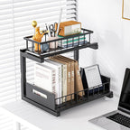 Under Sink Organizer, Heavy Duty Metal Pull Out Cabinet Organizer Slide Out - Image 8