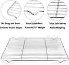 Baking Cooling Rack Set of 2, E-far 16.5"x11.5" Stainless Steel Metal Roasting - Image 3