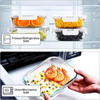 VERONES 10Pack Glass Meal Prep Containers, Airtight Glass Lunch Containers - Image 4