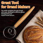 Polly Online Dough Whisk, Wooden Handle Danish Sourdough Whisk - Image 8