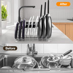 FLSEPAMB Lid Organizer Pot Lid Organizer 10-Tier Pot Lid Rack Holder Suitable - Image 3