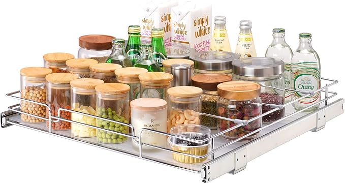 VEVOR 21.5" Wx21 Dx3.5 H Pull Out Cabinet Organizer, Heavy Duty Slide Out by VEVOR