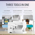 Elitra Home 3 in 1 Under the Cabinet Electric Can Opener, Blade Sharpener - Image 5