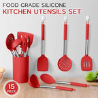 Onader 15 Pcs Silicone Cooking Utensils Set, Large Kitchen Gadgets Tools - Image 5