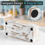 Paper Towel Dispenser Countertop, Retro White Wood Bathroom Paper Towel Holder - Image 4