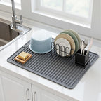 Songrey 24" x 18" Silicone Dish Drying Mat, Kitchen Counter Drying Pad - Image 3