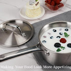1.5 QT Saucepan with Lid, 3-Ply Stainless Steel Saucepan, Induction Compatible - Image 4
