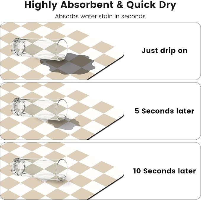 12" x 20" Checkered Dish Drying Mat - Image 6