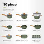 DishDelight Green Pots and Pans Set Non Stick, 30 Piece Induction Kitchen - Image 7