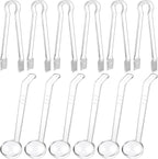 12 Pieces Plastic Serving Utensils Set Including 6 Pcs 1 oz Small Ladle and 6 by Domensi