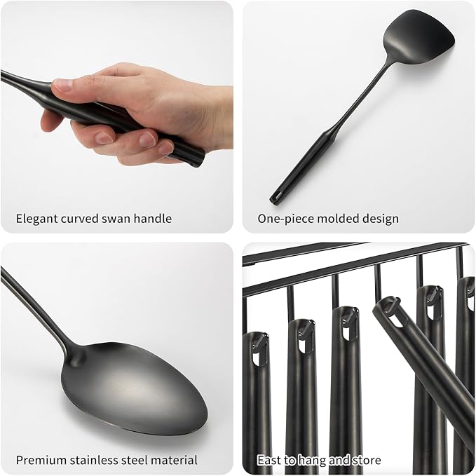 304 Stainlss Steel Matte Kitchen Utensils Set, Pasta Server - Image 5