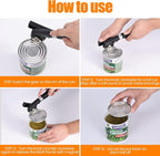2 in 1 Safety Can Opener Manual Smooth Edge & Bottle Opener, - Image 6