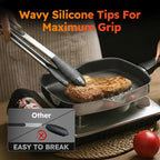 HST Tongs for Cooking with Silicone Tips, Non Stick Kitchen Tongs with Silicone - Image 6