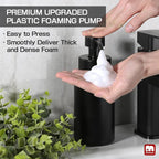 GMISUN Foaming Soap Dispenser, 10 Fl oz/300 ml Matte Black Glass Foaming Hand - Image 2