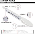 7 inch Cooking Tongs, MSY BIGSUNNY Set of 3 Mini Kitchen Tongs Silicone Serving - Image 4