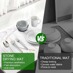 Large Stone Drying Mat for Kitchen Counter, Collapsible Stone Dish Drying Mats - Image 6