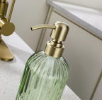 16Oz Green Glass Soap Dispenser - Image 8
