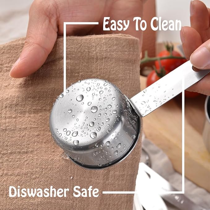 Stainless Steel Measuring Cups Set, 5 Pieces Kitchen Measuring Sets Gadgets tool - Image 5