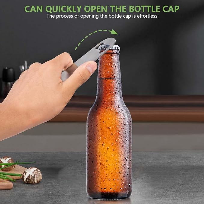KISEER Heavy Duty Stainless Steel Flat Bottle Opener, 6 Pack Beer Bottle Opener - Image 4