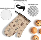 Vintage Coffee Themed Oven Mitts Heat Resistant, Vintage Pot Holder and Oven - Image 5