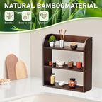 ROMGUAR CRAFT 3 Tier Bamboo Spice Rack, Countertop or Wall Mounting Wood Spice - Image 5