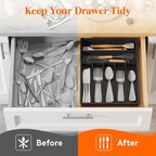 Lifewit Silverware Drawer Organizer Tray, Plastic Cutlery Storage - Image 8