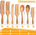 Spurtles Kitchen Tools Wooden, Natural Premium Spatula Set, Heat Resistant - Image 2
