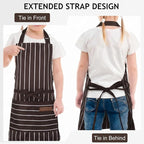 2 Pack Stripes Kids Apron, Kids Cooking Aprons - Image 4