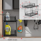 SUEH DESIGN Under Sink Organizer, 2 Tier Bathroom Cabinet Organizer Metal - Image 2