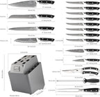 18 Pieces Damascus Kitchen Knife Set, 8 Piece Steak Knives, Non-slip ABS - Image 2