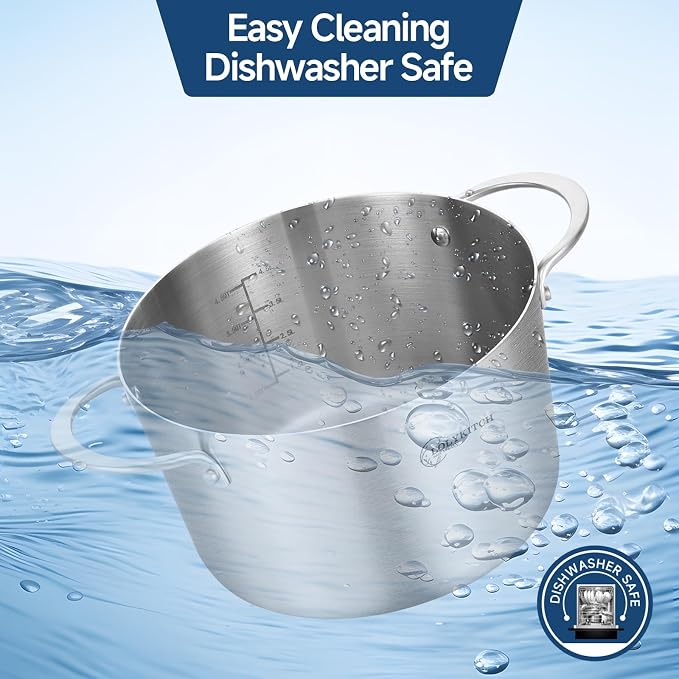 LOLYKITCH Tri-Ply Stainless Steel 5 QT Stock Pot - Image 5