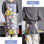 Apron for Women with Pockets, Adjustable Waterproof Floral Chef Aprons for - Image 5