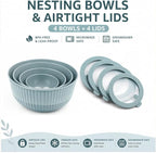 Mixing Bowls with Lids, 8-Piece Airtight Leak-Proof Nesting BPA-Free Bowl Set - Image 2