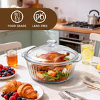 Luvan 2.4L/2.5Qt Round Glass Casserole Dish - Image 4