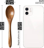 7 PCS Small Wooden Spoons, 5.8 Inch Honey Spoons - Image 3