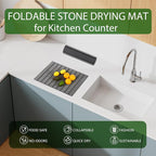 Oxydrily Stone Dish Drying Mat for Kitchen Counter, Large Dark Gray Foldable - Image 8