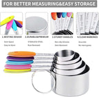 TILUCK measuring cups and magnetic measuring spoons set, stainless steel - Image 4