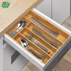 guiogc Kitchen Bamboo Silverware Drawer Organizer，Silverware Organizer and - Image 7