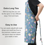 DILLMAN Aprons for Women with Pockets Cotton Linen Cooking Kitchen Baking Soft - Image 4
